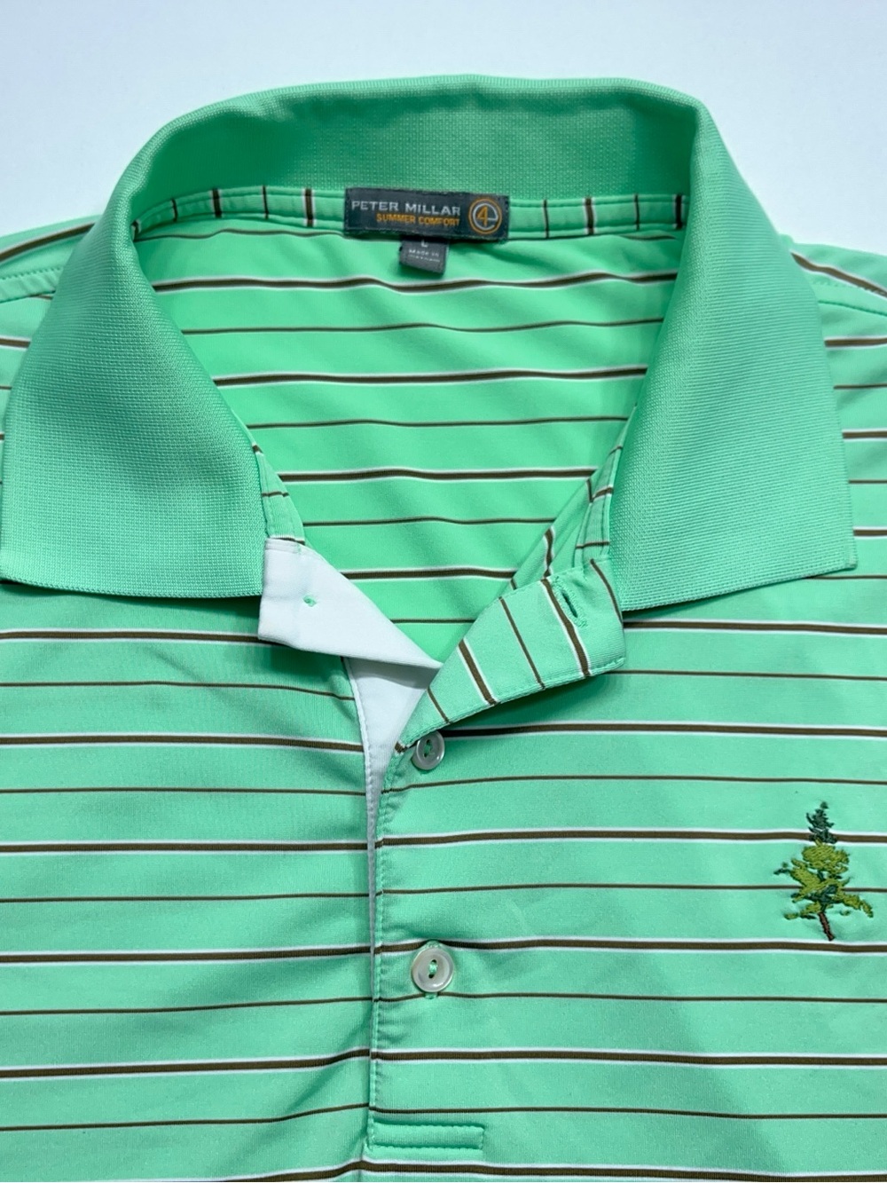 Peter Millar Summer Comfort E4 Polo Shirt Mens Size Large Golf Polyester Spandex